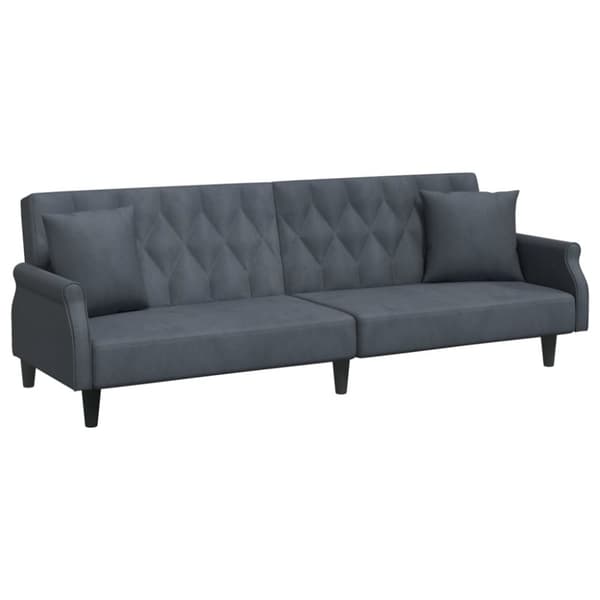 vidaXL 2-personers sovesofa med puder og fodskammel velour mørkegrå
