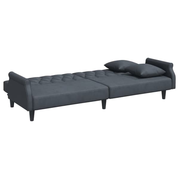 vidaXL 2-personers sovesofa med puder og fodskammel velour mørkegrå