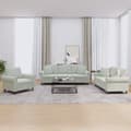 Miniatyrbillede 1 af 9: vidaXL sofasæt 3 dele med puder velour lysegrå