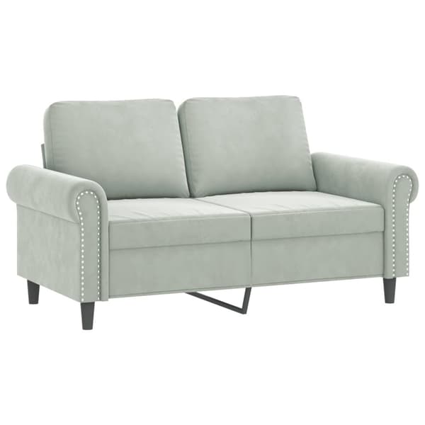vidaXL sofasæt 4 dele med hynder velour lysegrå