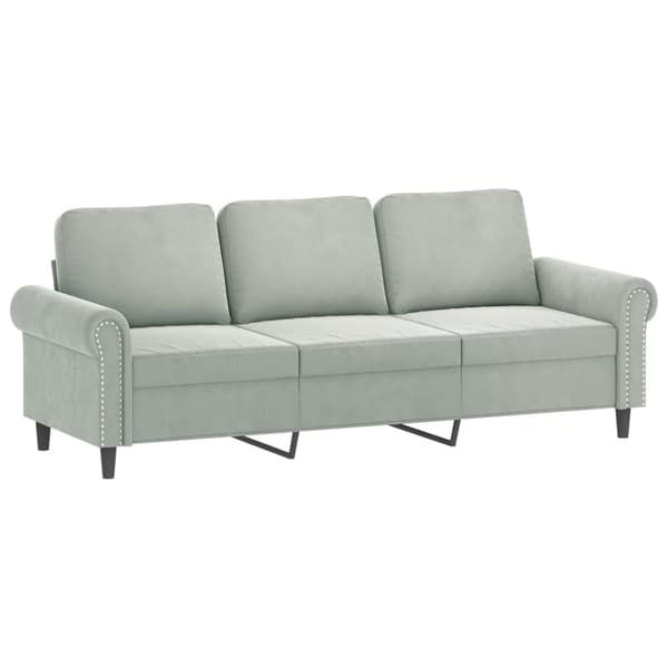 vidaXL sofasæt 4 dele med hynder velour lysegrå