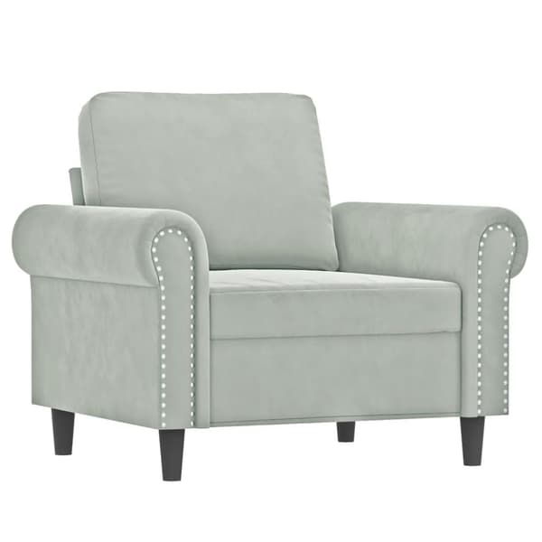 vidaXL sofasæt 4 dele med hynder velour lysegrå