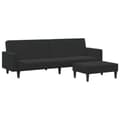 Miniatyrbillede 1 af 11: vidaXL 2-personers sovesofa med fodskammel velour sort