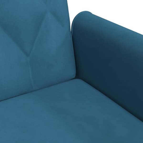 vidaXL Bäddsoffa 2-sits med kuddar och fotpall blå sammet