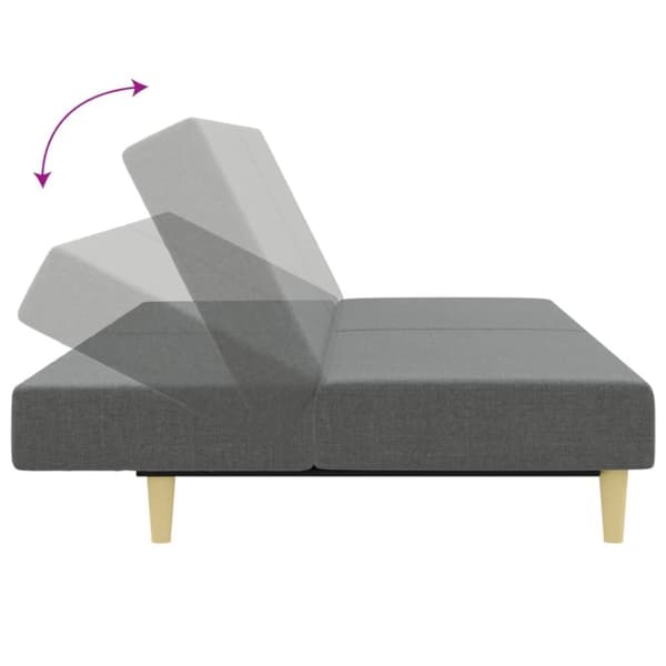 vidaXL 2-personers sovesofa med fodskammel stof mørkegrå