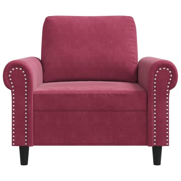 vidaXL lænestol 60 cm velour vinrød