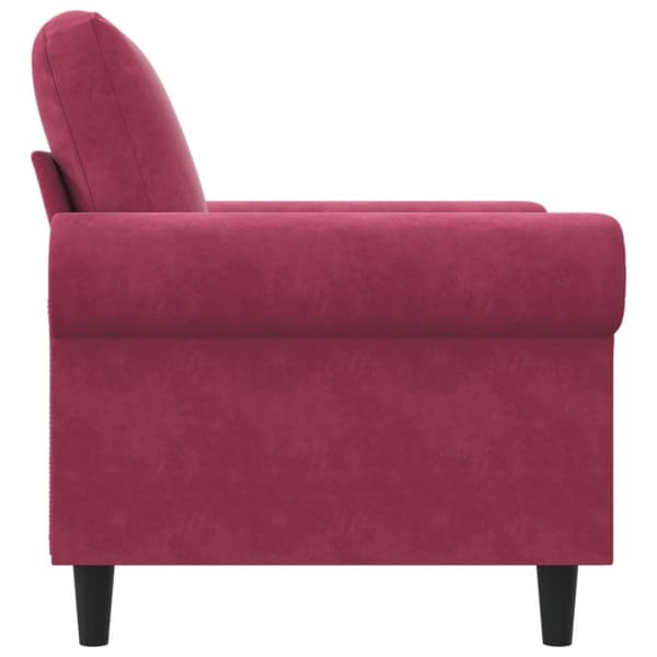 vidaXL lænestol 60 cm velour vinrød