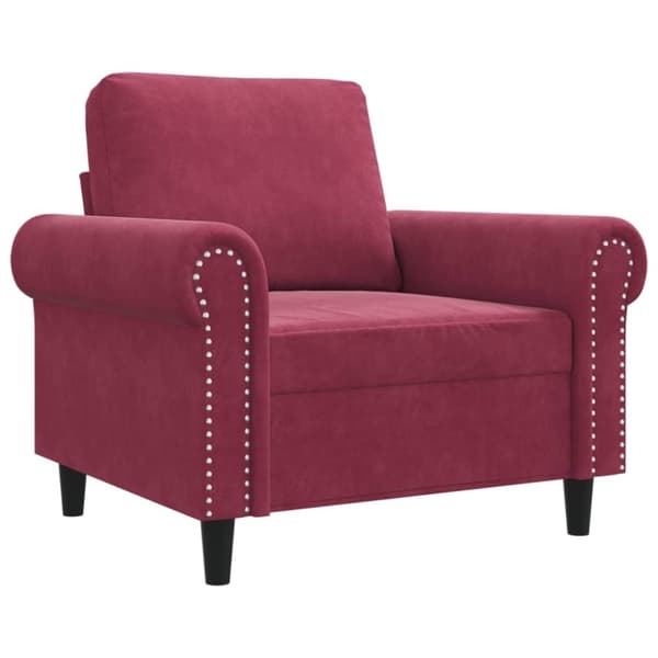 vidaXL lænestol 60 cm velour vinrød