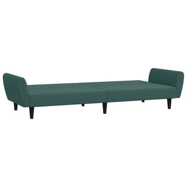 vidaXL Bäddsoffa 2-sits med fotpall mörkgrön sammet