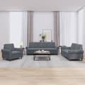 Miniatyrbillede 8 af 8: vidaXL sofasæt 3 dele med hynder velour mørkegrå