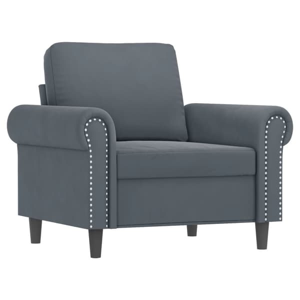vidaXL sofasæt 3 dele med hynder velour mørkegrå