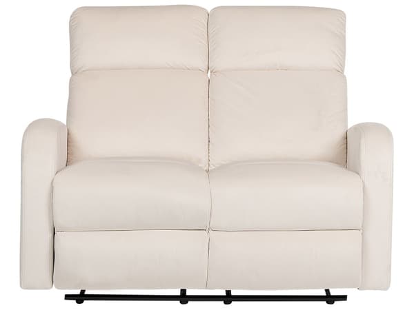Elektrisk hvilesofa Hvit fløyelspolstret 2-seters sofa med moderne design Relax-funksjon