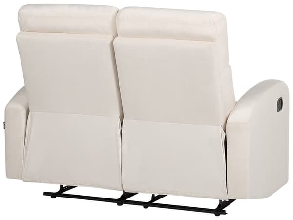 Elektrisk hvilesofa Hvit fløyelspolstret 2-seters sofa med moderne design Relax-funksjon