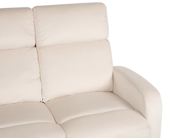 Elektrisk hvilesofa Hvit fløyelspolstret 2-seters sofa med moderne design Relax-funksjon