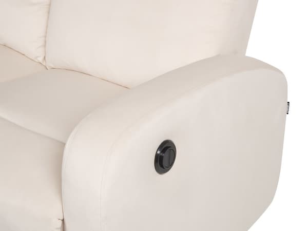 Elektrisk hvilesofa Hvit fløyelspolstret 2-seters sofa med moderne design Relax-funksjon