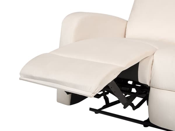 Elektrisk hvilesofa Hvit fløyelspolstret 2-seters sofa med moderne design Relax-funksjon