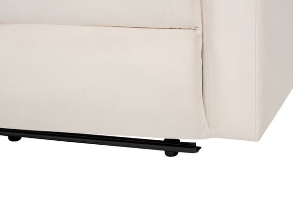 Elektrisk hvilesofa Hvit fløyelspolstret 2-seters sofa med moderne design Relax-funksjon