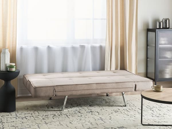 3-seters sovesofa brun med polstring Armless moderne