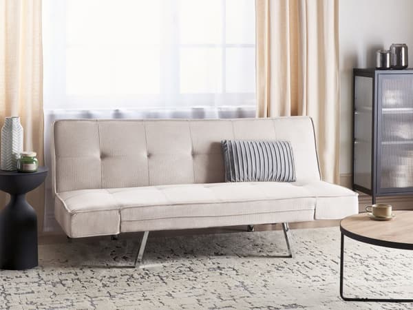 3-sits Bäddsoffa Beige Tyg Armlös Modern