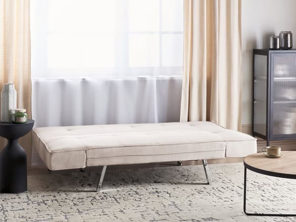 3-sits Bäddsoffa Beige Tyg Armlös Modern