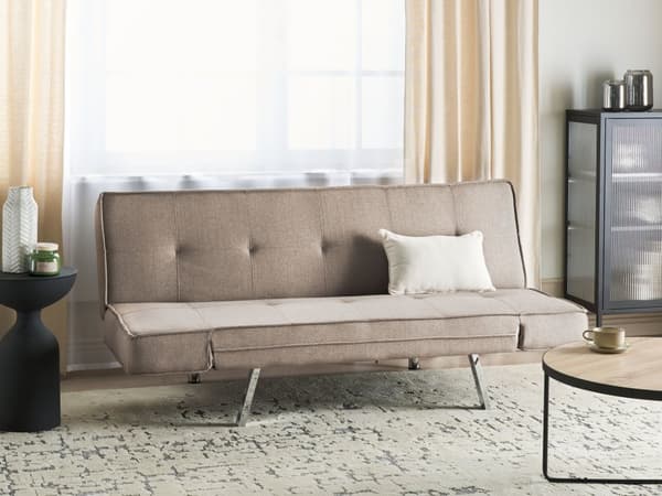 3-sits Bäddsoffa Brun Tyg Armlös Modern