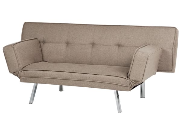 3-sits Bäddsoffa Brun Tyg Armlös Modern