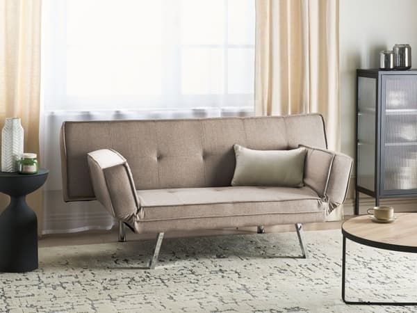 3-sits Bäddsoffa Brun Tyg Armlös Modern