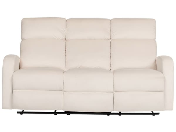 Elektrisk Vilsoffa Vit Sammetsklädsel 3-sitssoffa Modern Design Liggfunktion