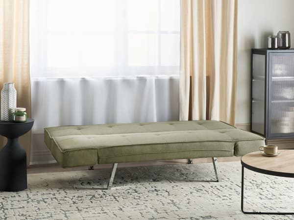 3-sits Bäddsoffa Grön Tyg Armlös Modern