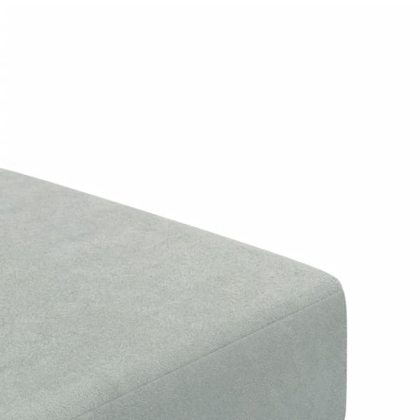 vidaXL Bäddsoffa 2-sits med fotpall ljusgrå sammet