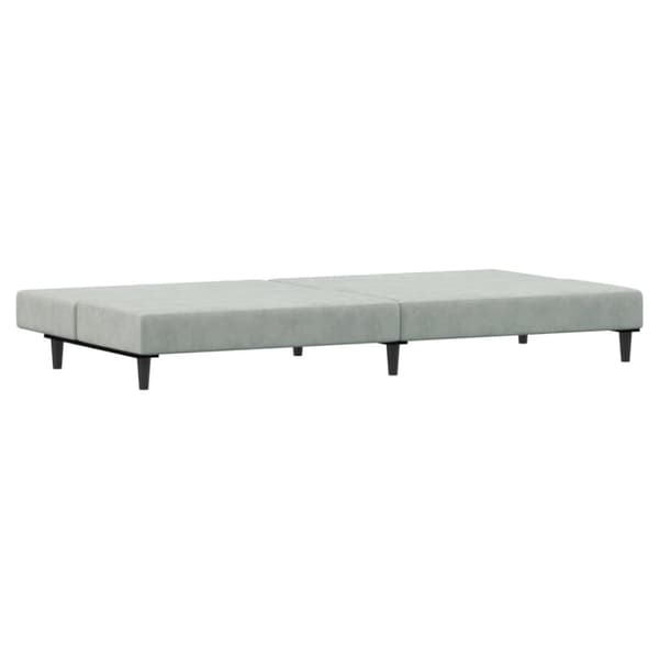 vidaXL 2-personers sovesofa med fodskammel velour lysegrå