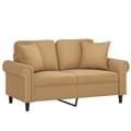 Miniatyrbillede 3 af 8: vidaXL 2-personers sofa med pyntepuder 120 cm velour brun