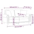 Miniatyrbillede 8 af 8: vidaXL 2-personers sofa med pyntepuder 120 cm velour brun