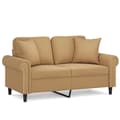 Miniatyrbillede 2 af 8: vidaXL 2-personers sofa med pyntepuder 120 cm velour brun