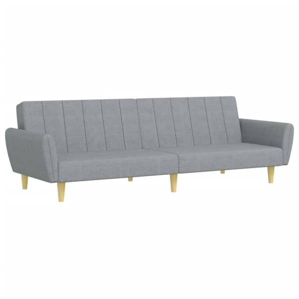 vidaXL 2-personers sovesofa med fodskammel stof lysegrå