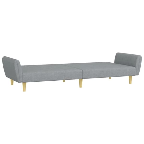 vidaXL 2-personers sovesofa med fodskammel stof lysegrå