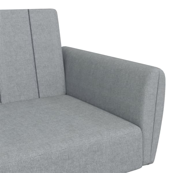 vidaXL 2-personers sovesofa med fodskammel stof lysegrå