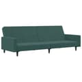 Miniatyrbillede 3 af 11: vidaXL 2-personers sovesofa med fodskammel velour mørkegrøn