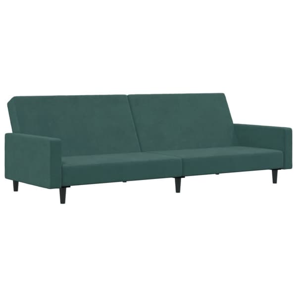 vidaXL 2-personers sovesofa med fodskammel velour mørkegrøn