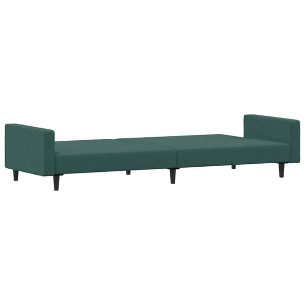 vidaXL 2-personers sovesofa med fodskammel velour mørkegrøn