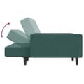 Miniatyrbillede 5 af 11: vidaXL 2-personers sovesofa med fodskammel velour mørkegrøn
