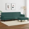 Miniatyrbillede 11 af 11: vidaXL 2-personers sovesofa med fodskammel velour mørkegrøn
