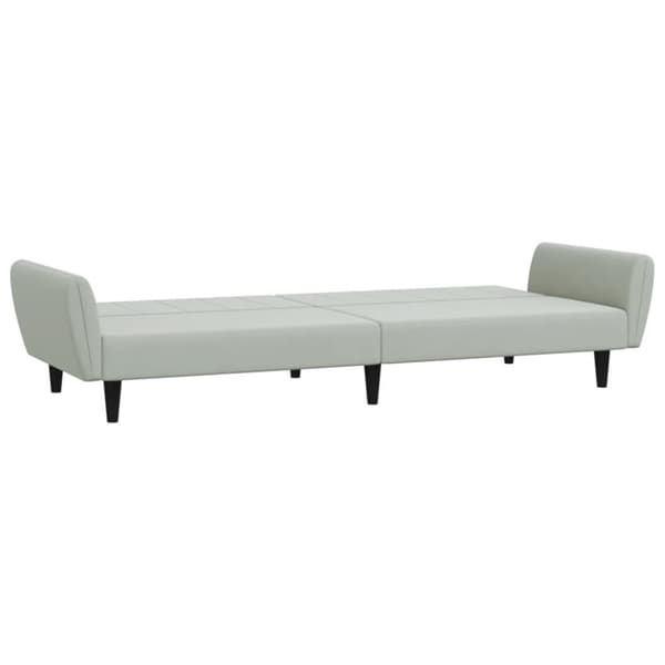 vidaXL 2-personers sovesofa med fodskammel velour lysegrå