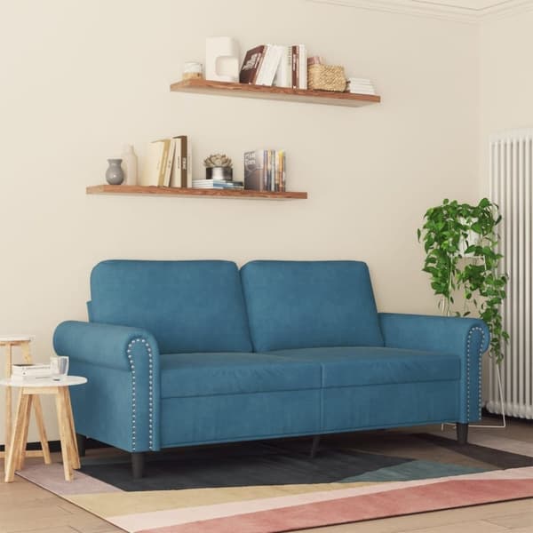 vidaXL 2-sitssoffa blå 140 cm sammet