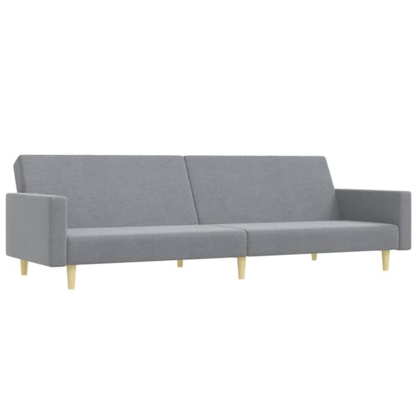 vidaXL 2-personers sovesofa med fodskammel stof lysegrå