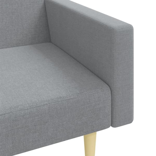 vidaXL 2-personers sovesofa med fodskammel stof lysegrå