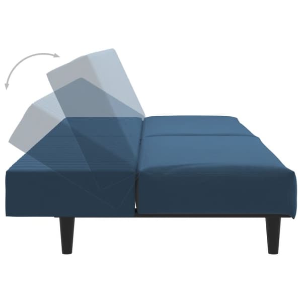 vidaXL Bäddsoffa 2-sits blå sammet