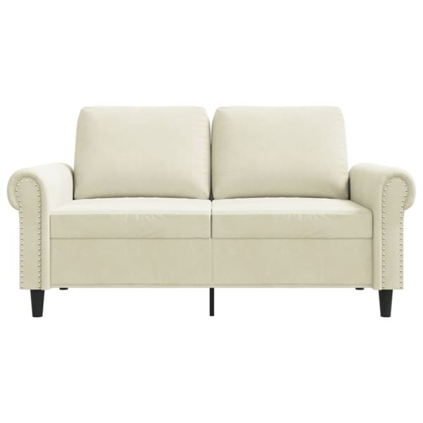 vidaXL 2-sitssoffa gräddvit 120 cm sammet