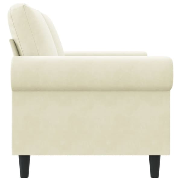 vidaXL 2-sitssoffa gräddvit 120 cm sammet