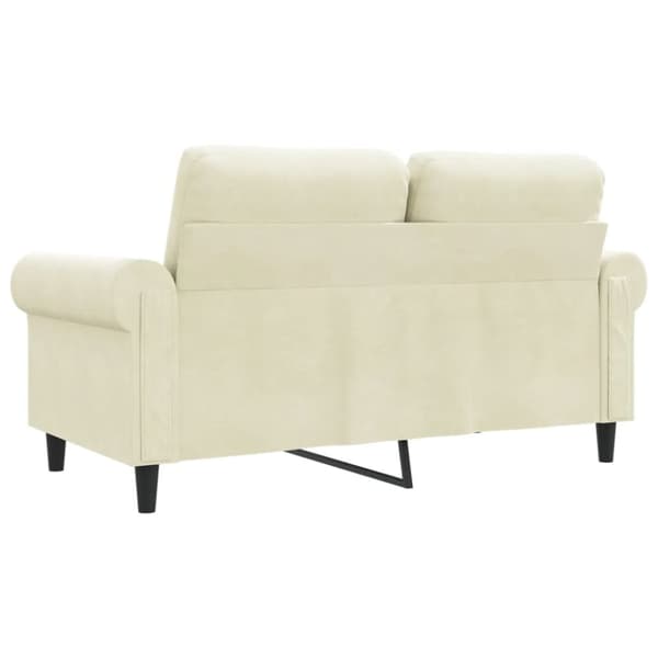 vidaXL 2-sitssoffa gräddvit 120 cm sammet